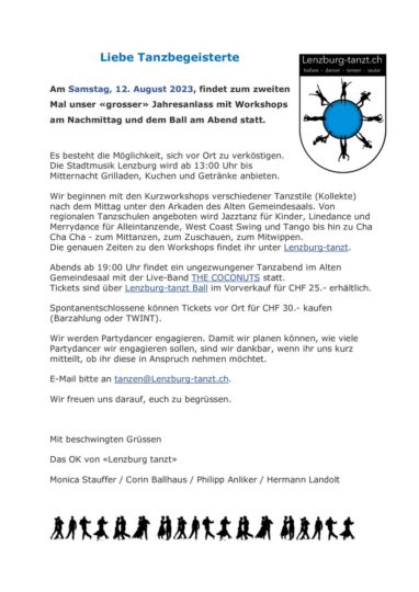 thumbnail of Flyer Lenzburg tanzt Tanzanlass 2023